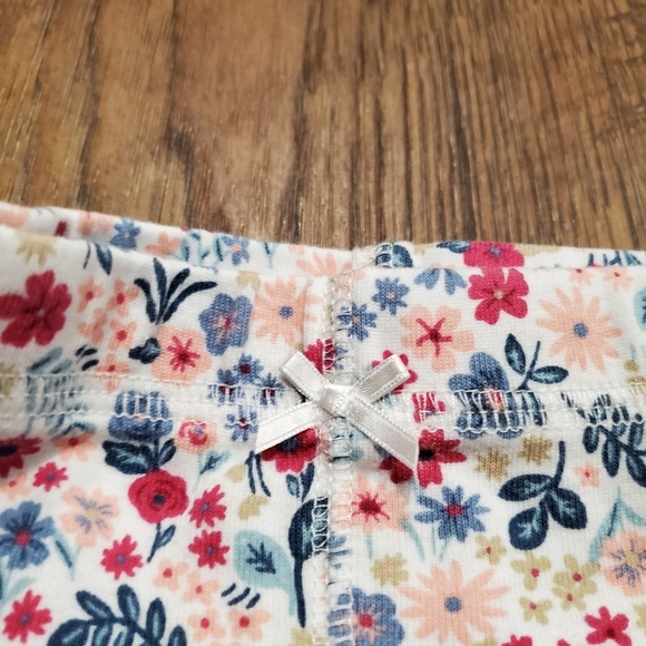 Carters Baby Girl Matching Set Pastel Pink One Piece Bodysuit Floral Leggings 3M - Picture 7 of 9